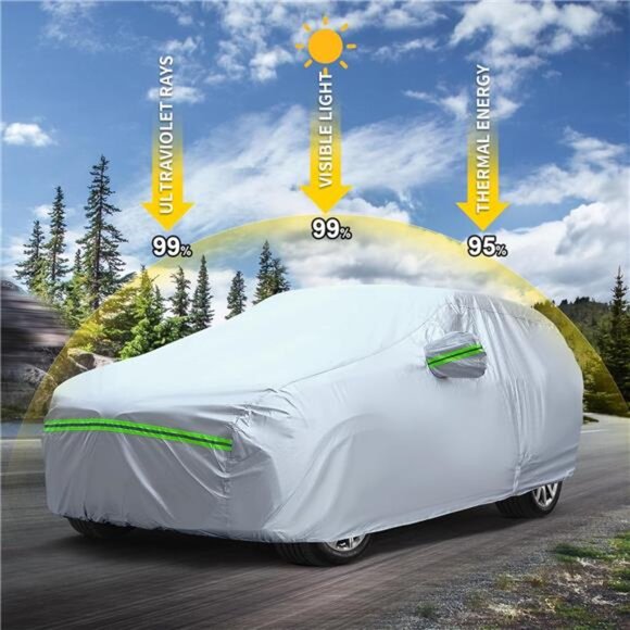 Full Car Cover Universal 6 Layers Outdoor Thicked All Weather Cover, Sunshield - Picture 10 of 14